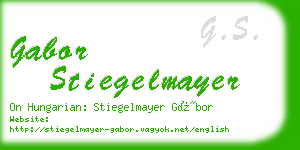 gabor stiegelmayer business card